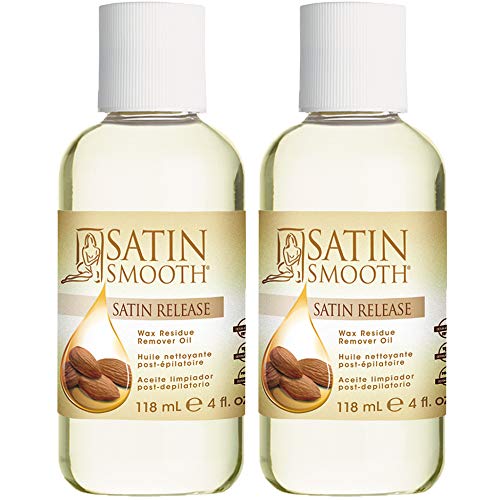 Satin Smooth Satin Release Wax Residue Remover Oil, Almond-Infused, Post-Waxing Oil, Skin Care, 4 fl. oz, 2-Pack