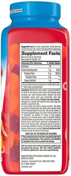 Generic Vita-Fusion Fiber Well Sugar Free Gummies Supplement, Peach, Strawberry and BlackBerry Flavored Supplements,Peach,Strawberry (220 Count)