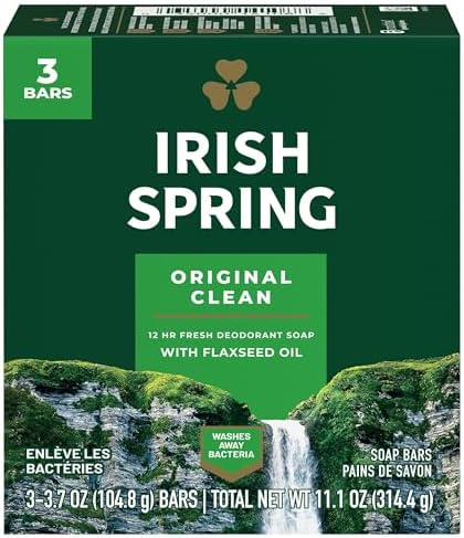 Irish Spring Deodorant Bar Soap, Original, 3.75 oz bars, 3 ea (Pack of 8)