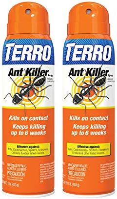 TERRO T401SR Indoor and Outdoor Ant Killer Aerosol Spray - Kills Ants, Cockroaches, Crickets, Scorpions, Spiders, and Other Insects - 2 Pack 32 Total Ounces