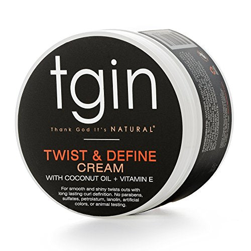 Thank God It's Natural tgin Twist and Define Cream, Hair Styling Cream - 12 Oz, Curly Hair - Paraben Free