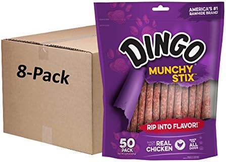 Dingo Munchy Stix, Made with Real Chicken, 50Count, 8 Pack