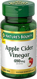 Nature's Bounty Apple Cider Vinegar 480mg Pills, Vegetarian Supplement Plant Based, 200 Tablets