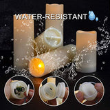 Aignis Flameless LED Candles with 10-Key Remote & Timer, Outdoor Indoor Waterproof Battery Operated Candles for Home/Birthday/Wedding/Holiday Décor, Exquisite Set of 12 (D2.2'' x H4''/5''/6''/7'')