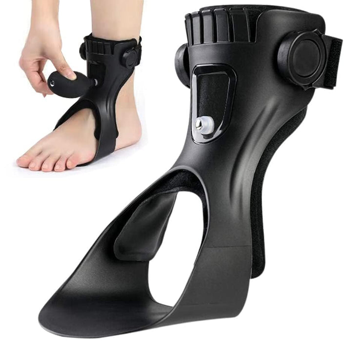 AFO Drop Foot Brace, Upgraded Medical Foot Up Ankle Foot Orthosis Support with Inflatable Airbag for Hemiplegia Stroke Shoes Walking Foot Stabilizer (Right, L)