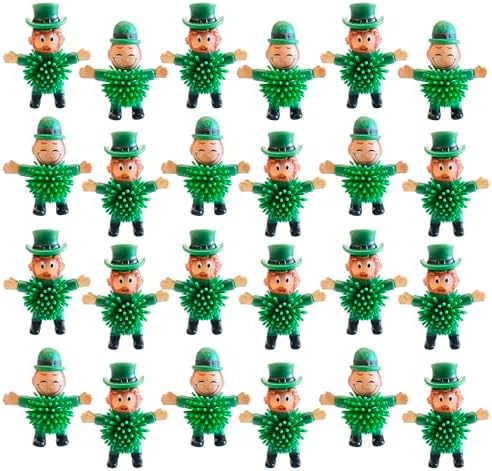 24Pcs St. Patrick's Day Mini Leprechaun Toys,Squeeze Porcupine Toys Gifts for Kids Boys Girls St. Patrick's Day Party Favor,Home Decor (St Patrick's Day)