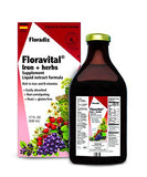 Floravital Liquid Iron Supplement + Herbs 17 Ounce LARGE - Vegan, Non GMO & Gluten Free - Non Constipating, Yeast Free for Men & Women