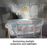 Fisher-Price Baby Bedside Sleeper Soothing Motions Bassinet With Lights Music Vibrations & Overhead Mobile, Windmill