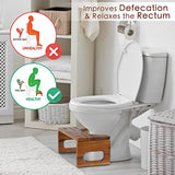 BLUEWEST Foldable Toilet Stool, Acacia Wood Poop Stool for Potty Training, 7 Inch Collapsible Bathroom Stool, Folding Stool for Adults with Non-Slip