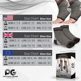 Physix Gear Sport Plantar Fasciitis Socks with Arch Support for Men & Women - Ankle Compression Sleeve, Toeless Compression Socks Foot Pain Relief, Ankle Swelling Better than Night Splint, Black L/XL