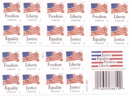 USPS Forever Stamps "Four Flags" Booklet of 20 Stamps