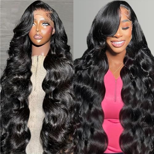 26 Inch Body Wave Lace Front Wigs Human Hair 13X6 HD Lace Frontal Wigs Human Hair 180% Density Glueless Wigs Human Hair Pre Plucked with Baby Hair Brazilian Virgin Body Wave Wig for Women