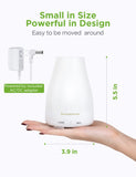 InnoGear Essential Oil Diffuser, Upgraded Diffusers for Essential Oils Aromatherapy Diffuser Cool Mist Humidifier with 7 Colors LED Lights 2 Mist Mode Waterless Auto Off for Home Office Room, White