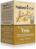 NaturaNectar Trio Bee Propolis | NSF Contents Certified | Premium Brazilian Propolis | Ethical Beekeeping & Naturally Sourced | 60 Capsules