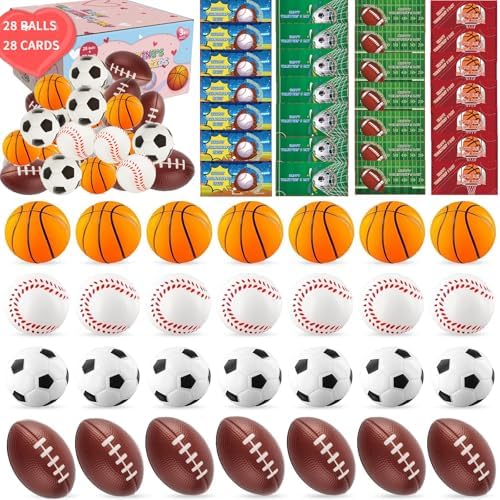 28PCS Easter Basket Stuffers Gifts Toys Easter Party Favors Egg Hunt For kids Stress Sports Balls Fidget Toys for Boys Girls