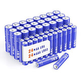 EBL 48 Counts AA Batteries and AAA Batteries Combo Pack - High Capacity 24 Double A and 24 Triple A Batteries 1.5V High Performance Alkaline Battery with Longer Year Shelf Life