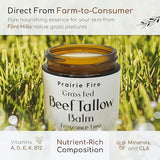 Prairie Fire Candles Beef Tallow Balm - 8 oz - Organic Grass Fed - Moisturizing Skin Care Tea Tree