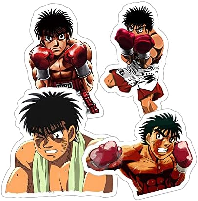 Alexiss Hajime No Ippo Ippo Makunouchi Funny Sticker for Phone, Laptop, Skateboard, Car, Pack 4 Pcs Size 3 inch