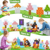 Magnetic Blocks - Build Mine Magnet World Magic Portal Set, Magnetic Tiles 1" Building Blocks Toddler Toys STEM Sensory Outdoor Toys for 3+ Year Old Boys & Girls, Creative Kids Games Kids Toys 84PCS