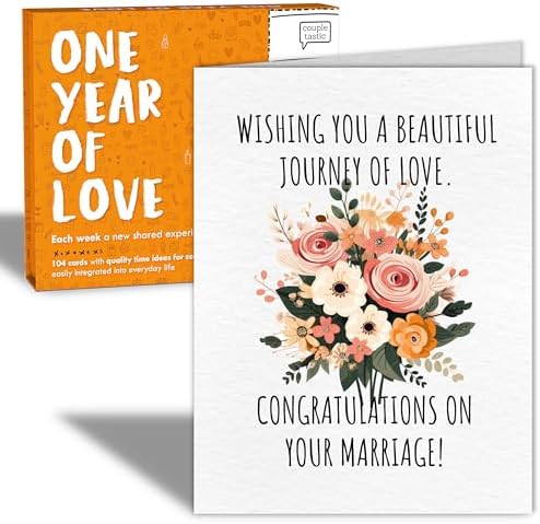 Couples Game with fun Date Night Ideas - Couple Gifts - Date Night Cards - Gifts for Couples - Wedding Gift for Couple - Bridal Shower Gift - (with Wedding Card)