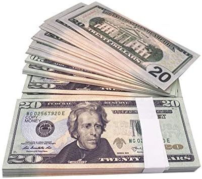 Ficheny Prop Money Copy Play Money 100 PCS for Music Videos,Kids Learning Toys and Birthday Party