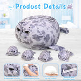 KMUYSL Seal Plush Toys for Girls Ages 3 4 5 6 7 8+ Year - Seal Mommy Stuffed Animal with 4 Babies in Her Tummy, Plush Toys Set for Girls, Kids, Ideal Christmas Birthday Gift