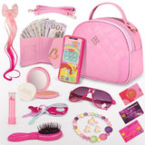 Toddler Play Purse for Little Girls, Girls Purse for 3 4 5 6 7 8 Year Old, Princess Gifts Play Purse Set with Handbag/Phone/Pretend Toy Kit, Birthday Christmas New-Year Gift Toys for Girls Age 3+