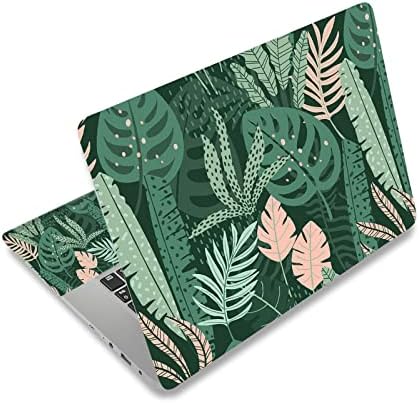 AIMSA Laptop Skin Sticker Decal, 12 13 13.3 14 15 15.4 15.6 inch Laptop Art Decal Protector Notebook Netbook PC 15.6" Universal Vinyl Cover, Pink Green Leaves