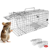 2-Pack H&B Rat Trap,Mouse Traps,Humane Live Animal Trap Cage,14.2x7.9x7.9inch,Work for Indoor and Outdoor,Catch and Release Stray Cats,Squirrels and Rodents,Medium(Silver)