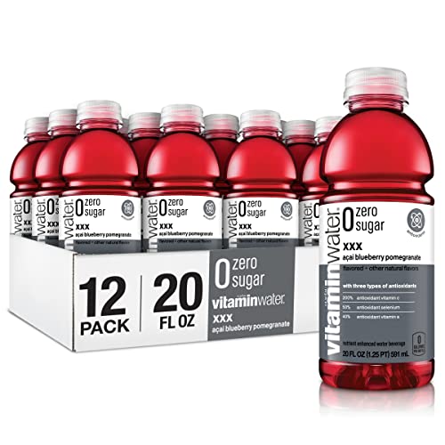 vitaminwater zero sugar xxx, electrolyte enhanced water w/vitamins, açai-blueberry-pomegranate drinks, 20 fl oz, 12 Pack