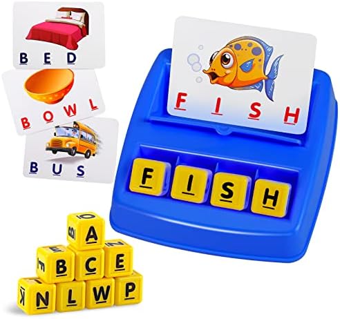 Matching Letter Game, Spelling Word and Increases Memory, Early Learning Educational Toy for Preschool & Kindergarten Kids Over 3-8 Years Old