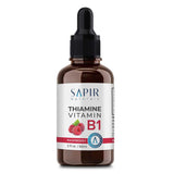 Sapir Naturals Vitamin B1 Liquid Drops 2 oz - Thiamine B1 Supplement - Raspberry Flavor - Boost Energy and Promote Nervous System Health - Made in USA