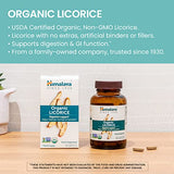 Himalaya Organic Licorice Root Herbal Supplement, Non-DGL, Occasional Heartburn and Indigestion Relief, Upset Stomach Relief, Digestive Support, Non-GMO, USDA Organic, Vegan, 60 Plant-Based Caplets