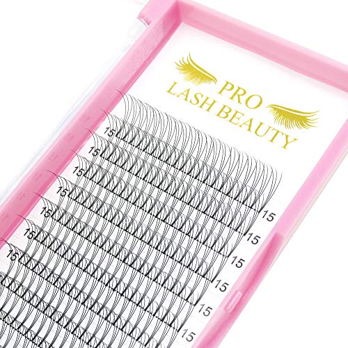 Premade Fans Eyelash Extensions 3D-C-0.10-12 Short Stem Premade Volume Eyelash Extensions 9 to 20 mm Pre made Lash Fans 3D 5D 7D Volume Lash Extensions .07 .10 C D Curl(3D-C-0.10,12mm)