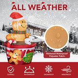 Funflatable 6 FT Christmas Inflatables Outdoor Decorations, Cute Christmas Blow Up Yard Decorations Gingerbread Man in Hot Cocoa Mug Scene for Garden Lawn Xmas Decor