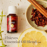 Young Living Thieves Essential Oil Blend 15ml - Experience the Vibrant, Spicy, and Invigorating Cinnamon Aroma - Unlock the Power of Thieves to Promote a Clean, Healthy, and Uplifting Environment