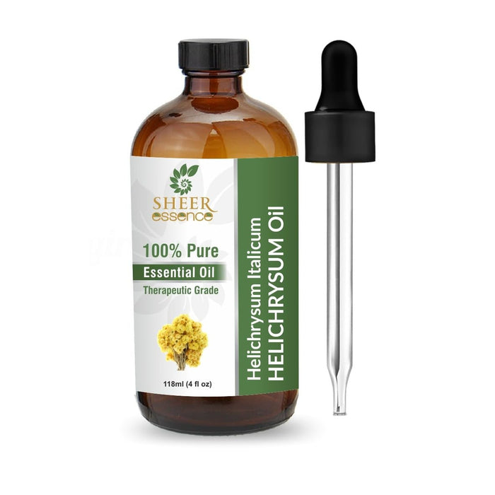 Sheer Essence Helichrysum Essential Oil 100% Pure, Natural and Steam Distilled - Therapeutic Grade Helichrysum Oil for Skin, Hair, Aromatherapy & DIY - 4 fl. oz. (118 ML)