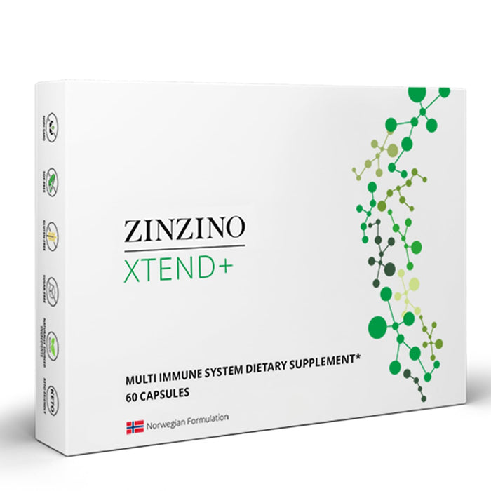 ZINZINO Xtend Plus Multi Immune Food Supplement with Essential Vitamins, Mineral & Vitamin C for Immune Support | No Synthetic | Increased Energy & Focus | Perfect for Men & Women (60 Capsules)