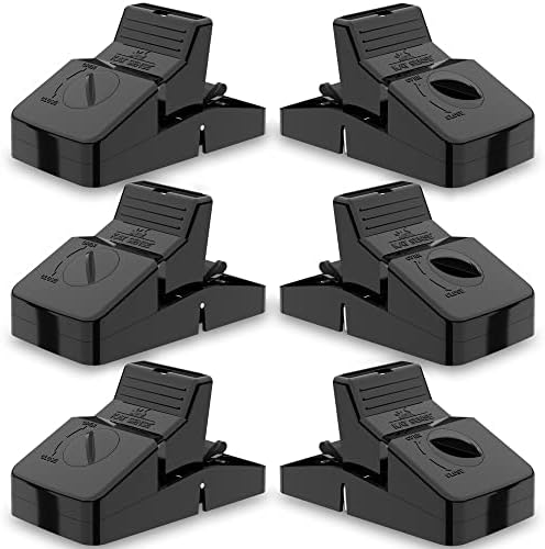 Pest Control Rat Traps, Professional Multi Captsure Set of 6 Large Snap Trap, Solutions for Indoor Outdoor AntiRodent Protection, Reusable Master Trapping Device for Rodents and Chipmunk