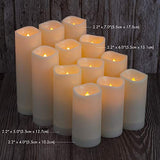 Aignis Flameless LED Candles with 10-Key Remote & Timer, Outdoor Indoor Waterproof Battery Operated Candles for Home/Birthday/Wedding/Holiday Décor, Exquisite Set of 12 (D2.2'' x H4''/5''/6''/7'')