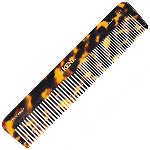 Kent 16TY Fine Tooth Comb and Wide Tooth Comb for Hair, Kent Beard Comb and Mustache Comb for Hair Styling, Travel Comb Grooming for Men and Women