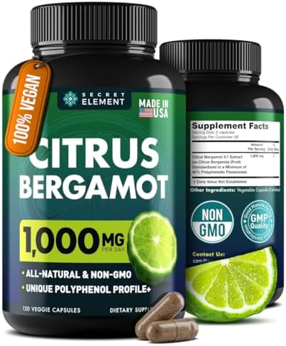 Citrus Bergamot Extract 1000mg - Citrus Bergamot Supplement for Heart, Immune System Support, and Healthy Aging - Pure, Vegan Bergamot Capsules