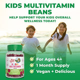 MaryRuth Organics Multivitamin Multimineral Vita-Beans for Kids | Vegan Chewable Vitamins for Ages 4+ | Immune Support | Bone Health | Raspberry Flavor | 60 Count