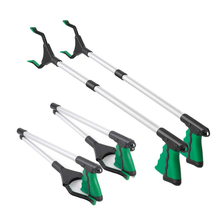 2-Pack Grabber Tool, 32" Long Reacher Grabber Pickup Tool, Trash Picker Grabber for Elderly Grab It Reaching Tool, Garbage Picker Upper Grabber, Litter Pick Up Grab Tool, Claw Grabber Stick (Green)