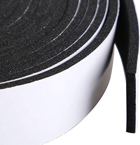 High Density Foam Tape Waterproof Sealing Strip CR Strips Neoprene Single-Sided Adhesive EVA Seal 1in X 1/8in X 16.7Ft