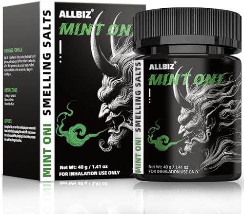 ALLBIZ Smelling Salts - Mint Oni - Mint Scent Pre-Activated Ammonia Inhalant for Athletes Gym Exercise Laborer