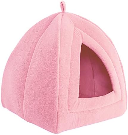 Cat House - Indoor Bed with Removable Foam Cushion - Pet Tent for Puppies, Rabbits, Guinea Pigs, Hedgehogs, and Other Small Animals by PETMAKER (Pink)