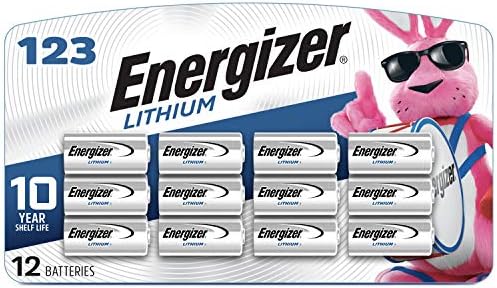 Energizer 123 Lithium Batteries, 3V CR123A Lithium Photo Batteries (12 Battery Count) - Packaging May Vary