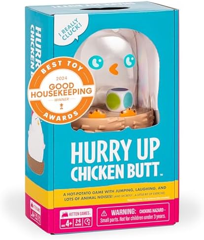 Exploding Kittens Hurry Up Chicken Butt 2-6 Players - Ages 4+ - 2 Minutes to Play - Hot Potato Style Card Game - Easter Basket Stuffer - Creative Kids Game, Perfect for Family Night Fun