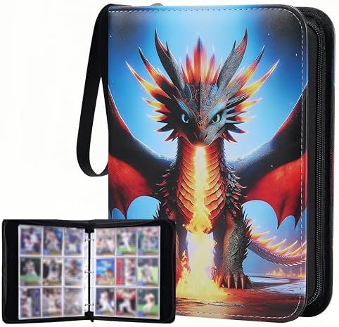 Trading Card Storage Album - 900 Pocket Card Binder with 50 Durable 9-Pocket Pages, Zipper Closure Collector's Album, Removable Sleeves for Card Protection, Perfect for Collectible Trading Cards